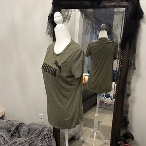 Puma Women's Short Sleeve Tee in Olive